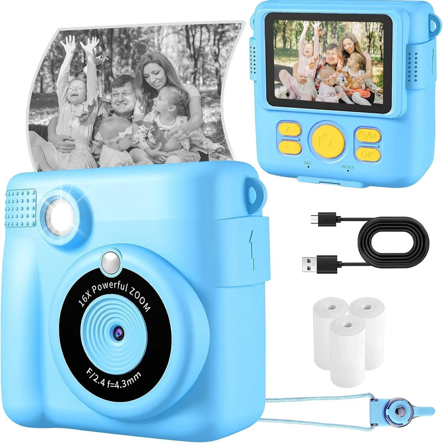 Instant Print Kids Camera Digital Video Toy - 1