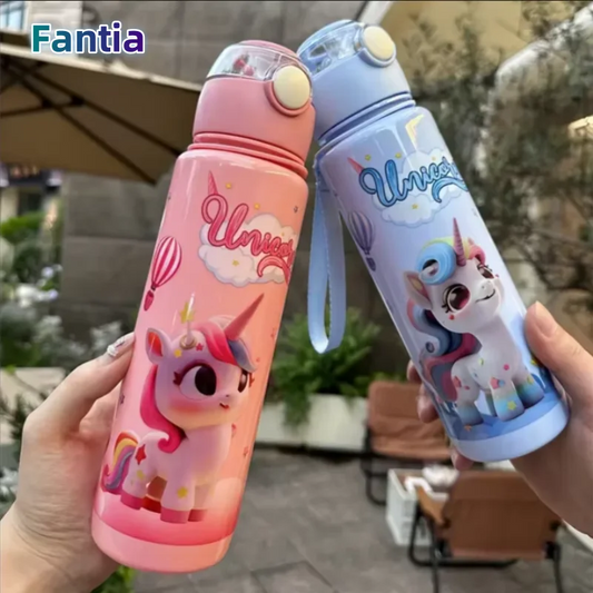 Cute Unicorn Space Cup BPA Free Portable Water Bottle for Kids 700ml