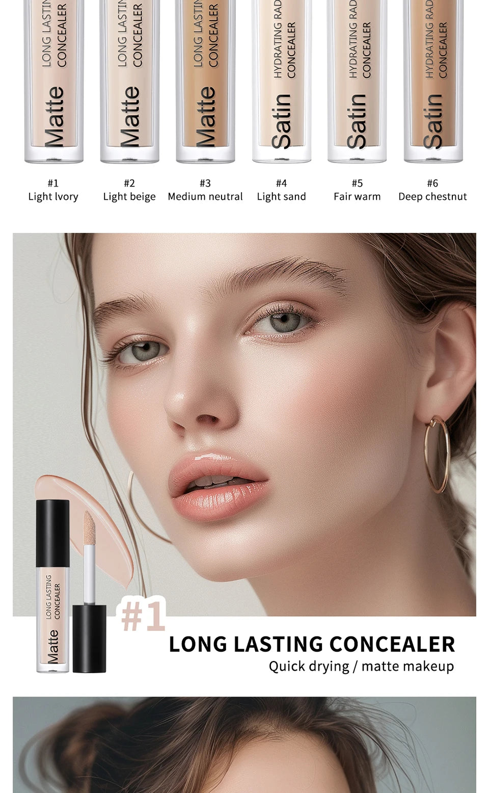 Long Lasting Full Coverage Liquid Matte Concealer Makeup - 8