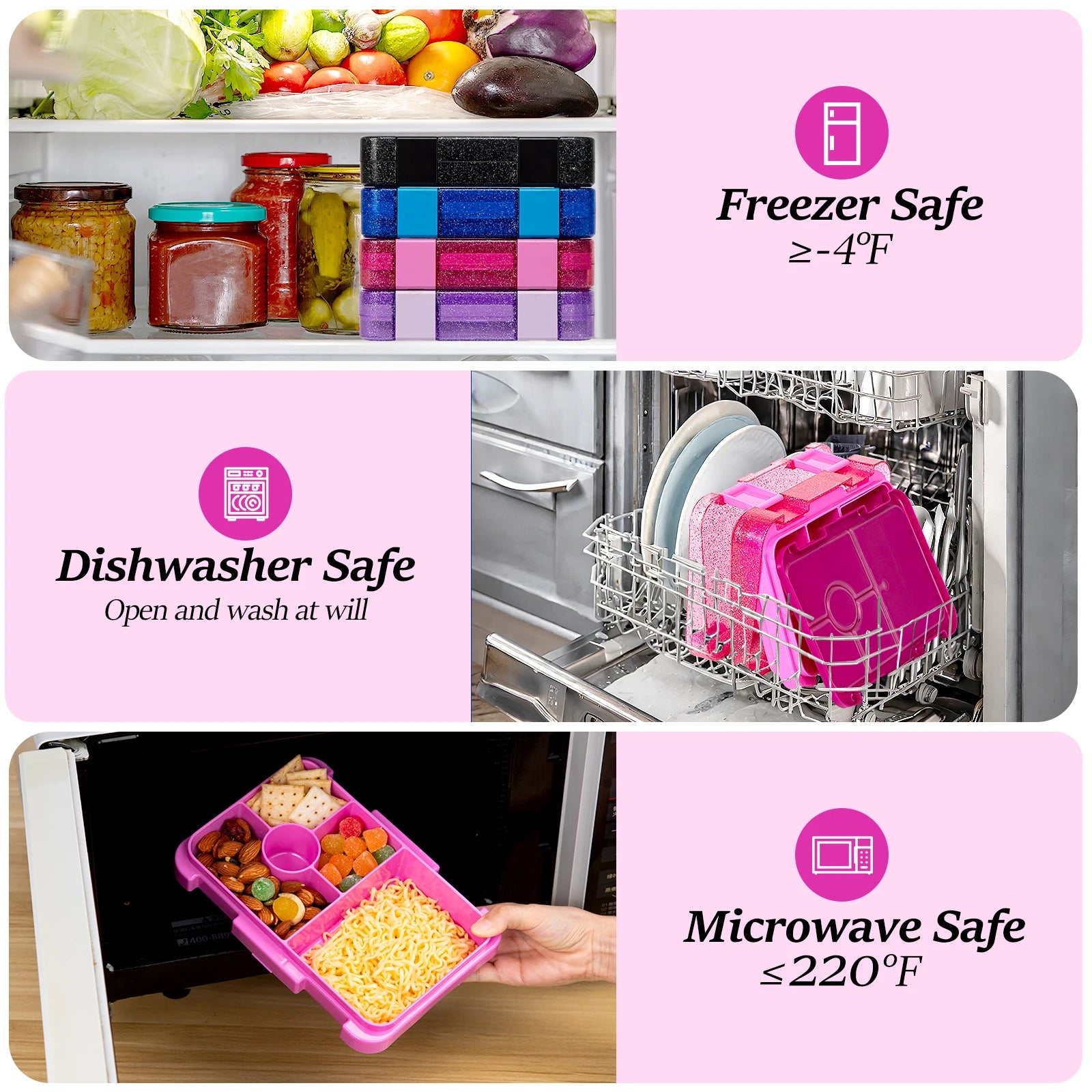 1100ml Leakproof Bento Lunch Box Microwavable Tritan Food Container - 46