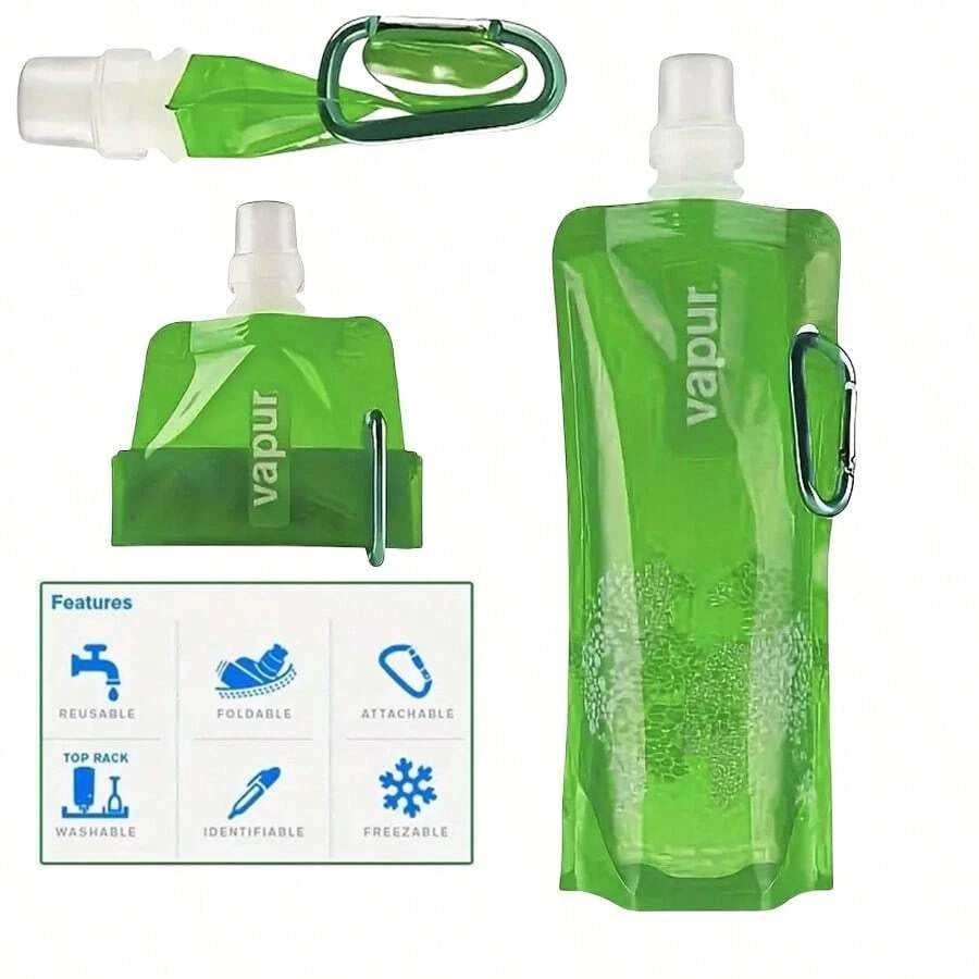 Portable Foldable Water Bag 500ml Soft Flask for Hiking and Camping - 8