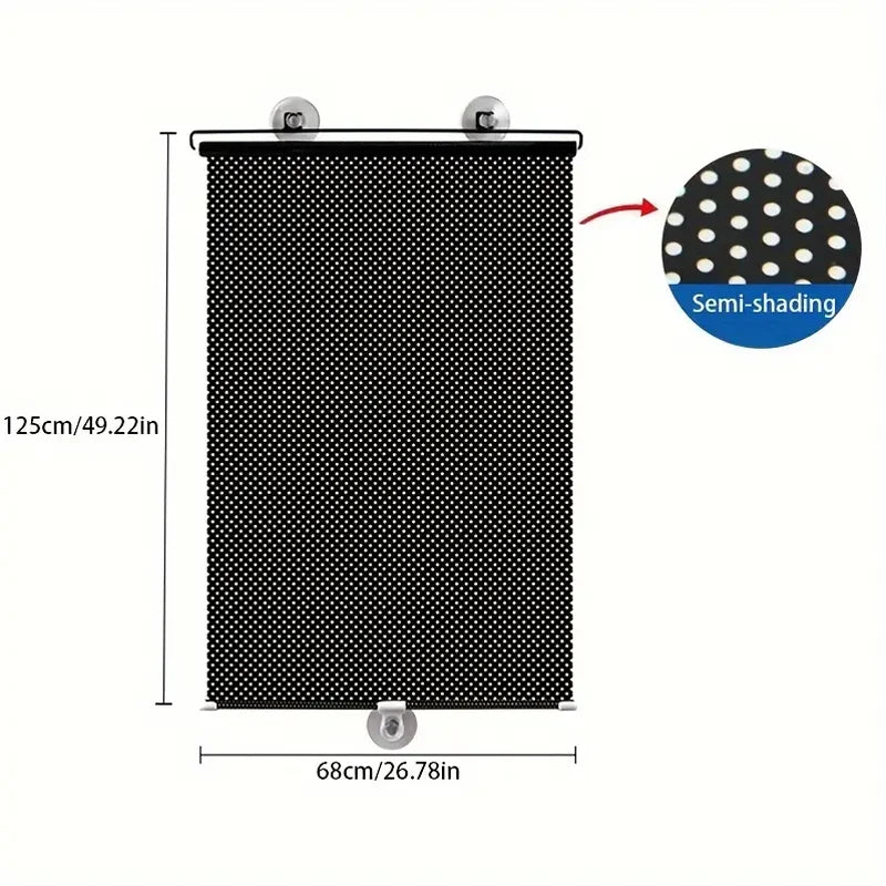 Retractable Window Sunshade Suction Cup Heat Insulation Blind - 9
