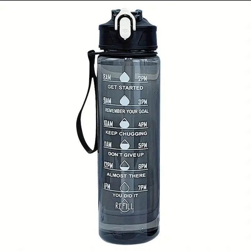 800ml Motivational Water Bottle Leak Proof Sports Jug with Time Marker - 17