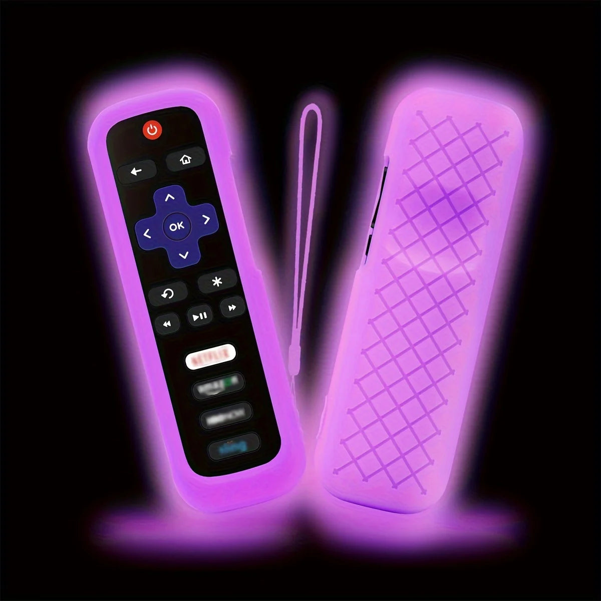 Glow in the Dark Silicone Universal Remote Control Cover with Lanyard