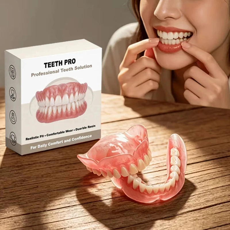 Soft Silicone Upper Lower Dentures Comfort False Teeth Smile Appliance