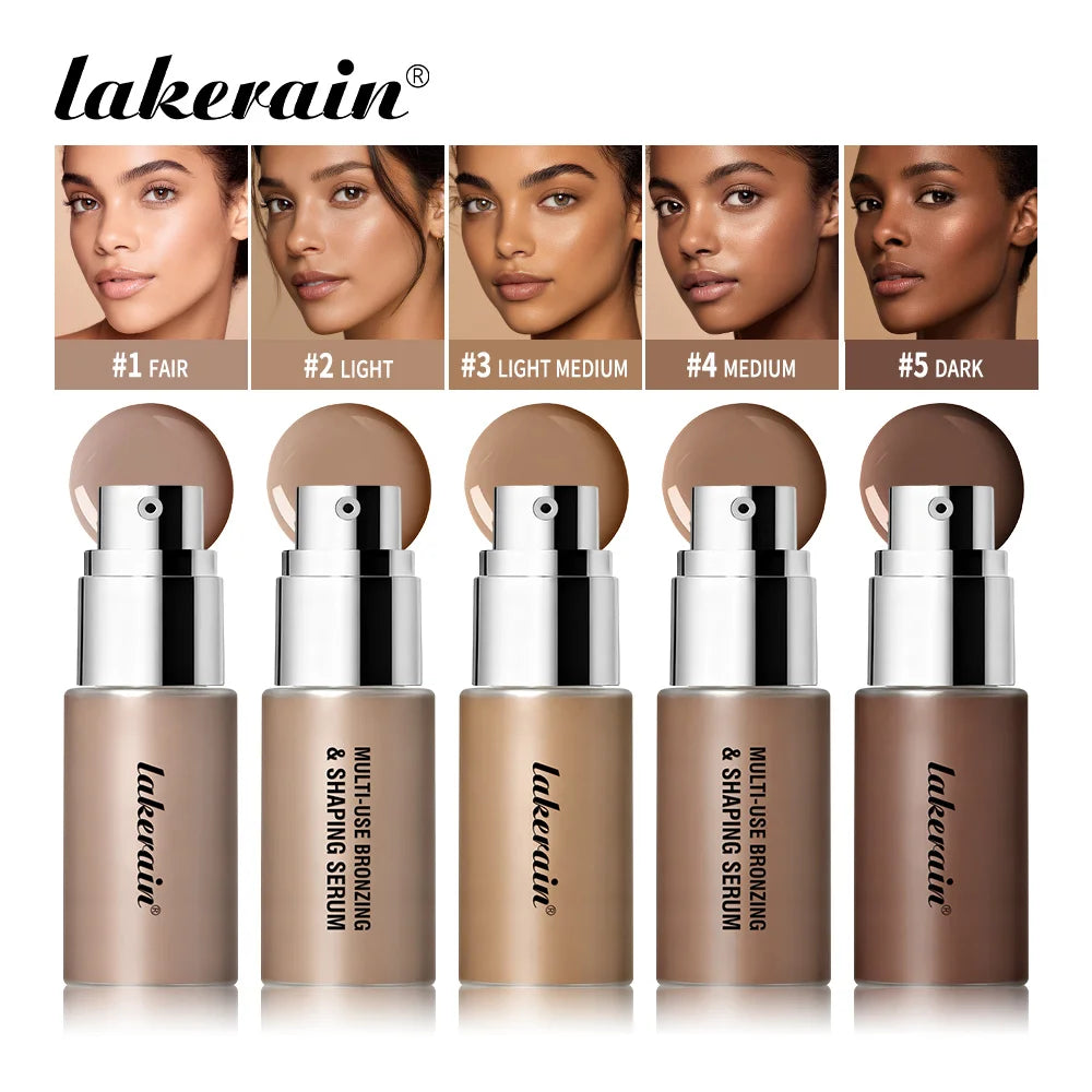 Multi-Use Liquid Foundation Bronzing And Shaping Serum Makeup - 2