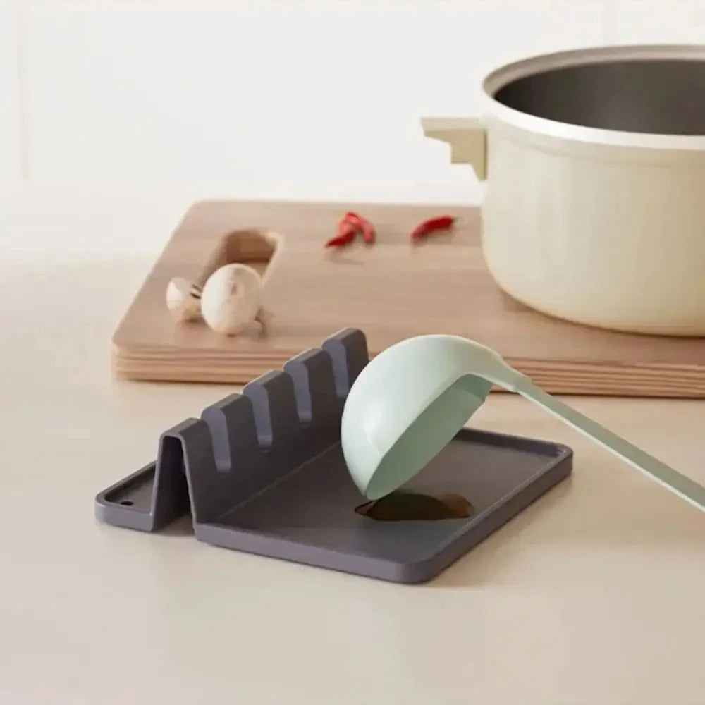 Silicone Utensil Rest Spoon Holder for Kitchen Counter Organizer - 4