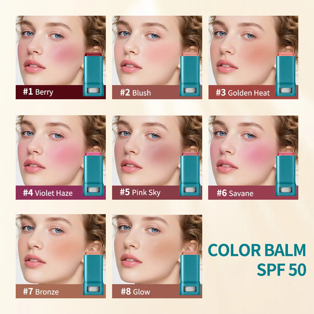 SPF 50 Blush Balm Stick Hydrating Sunscreen Makeup - 4