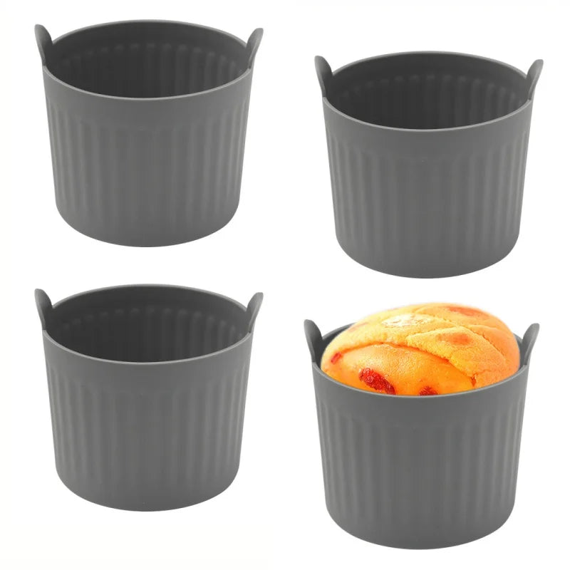 Silicone Air Fryer Baking Cups Nonstick Muffin Ramekins Egg Cooker Set