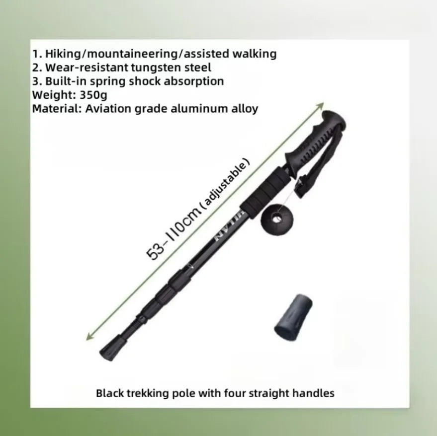 Ultralight Foldable Hiking Trekking Poles Shock Absorbing Walking Stick