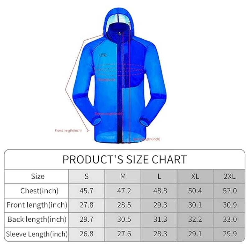 Unisex Lightweight Rain Jacket Waterproof Sun Protection Windbreaker - 5