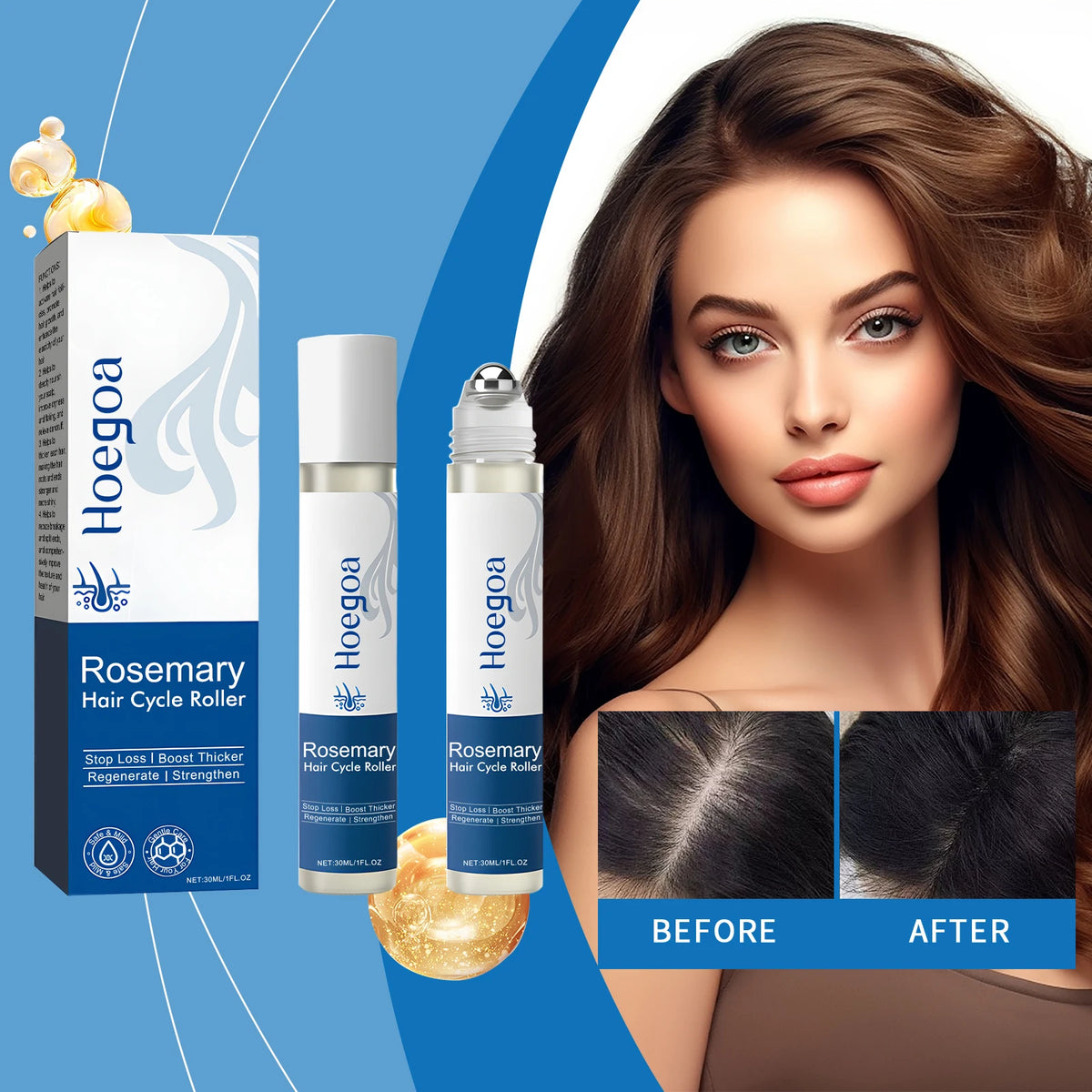 Rosemary Hair Growth Serum Roller Split Ends Repair Oil