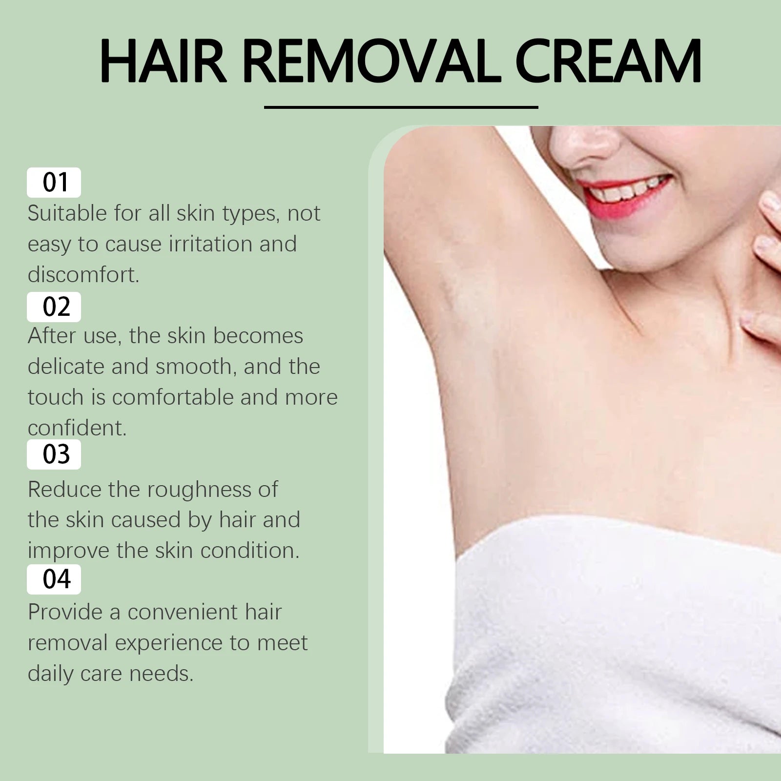 Aloe Vera Hair Removal Cream Painless Depilatory Cream for Smooth Skin - 10