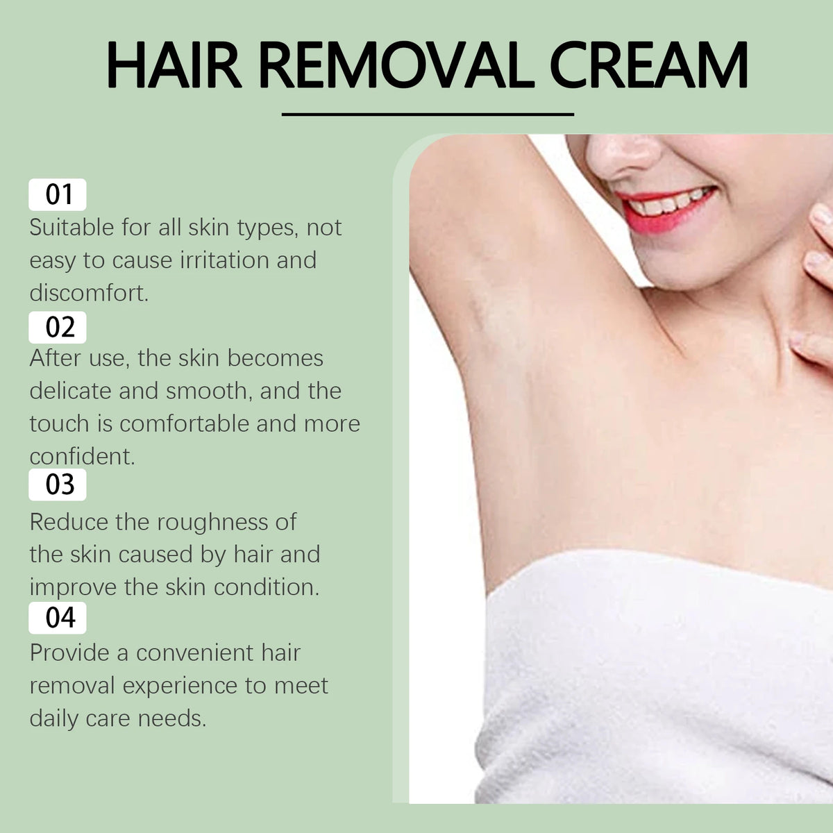 Aloe Vera Hair Removal Cream Painless Depilatory Cream for Smooth Skin