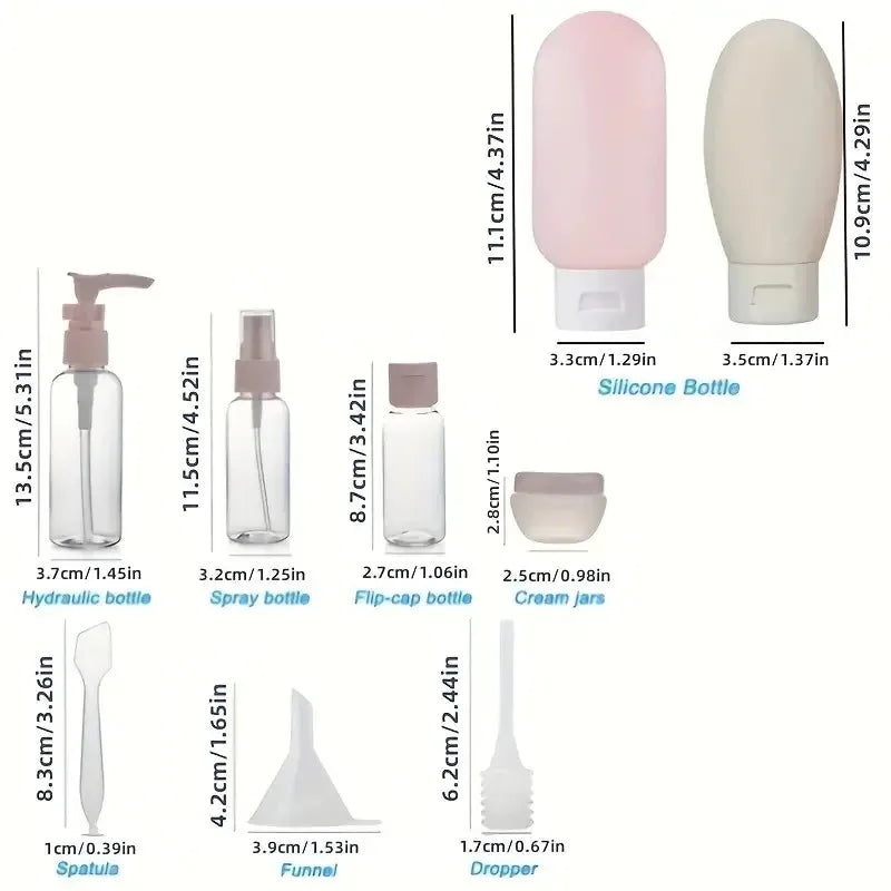 11 Piece Travel Bottle Set Leak Proof Toiletry Container Kit - 6