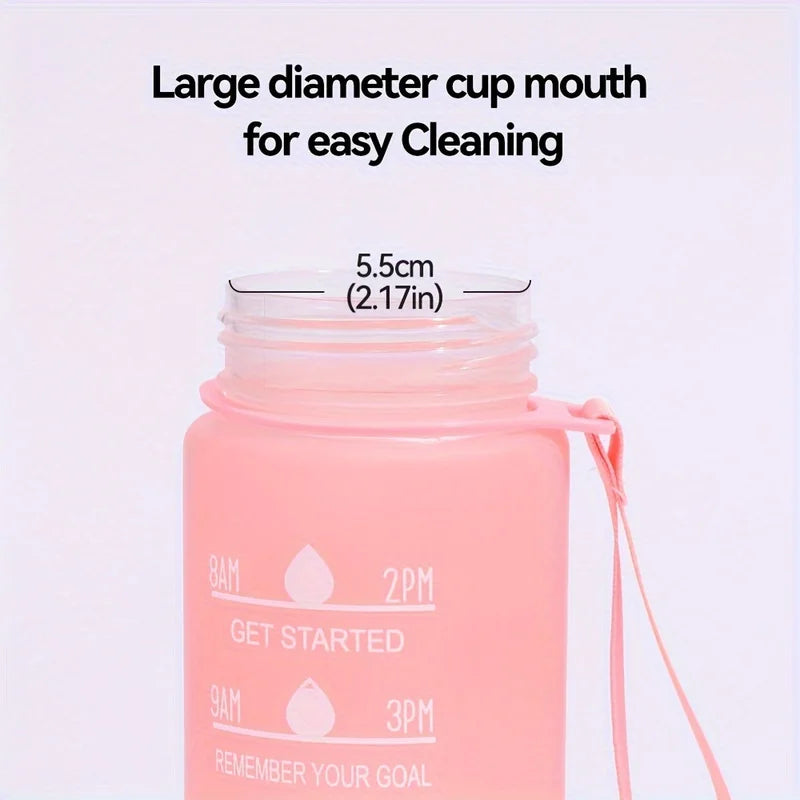 900ml Motivational Water Bottle Leak Proof Sports Jug with Straw - 10