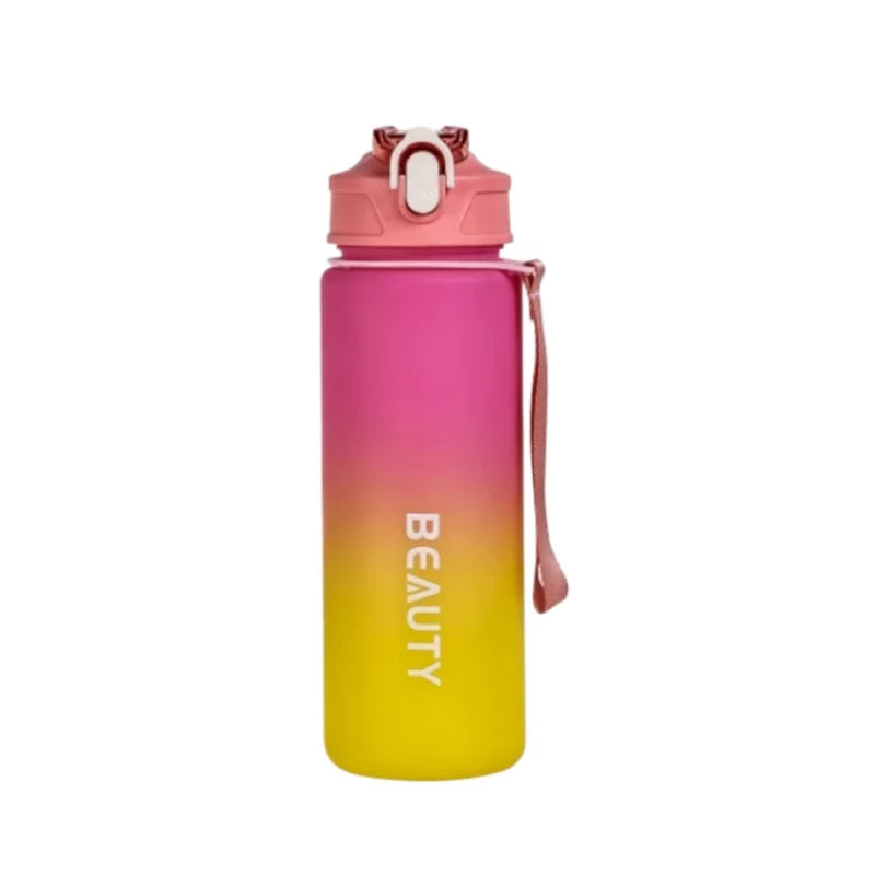 600ml Frosted Sports Water Bottle Leakproof Gym Drink Container