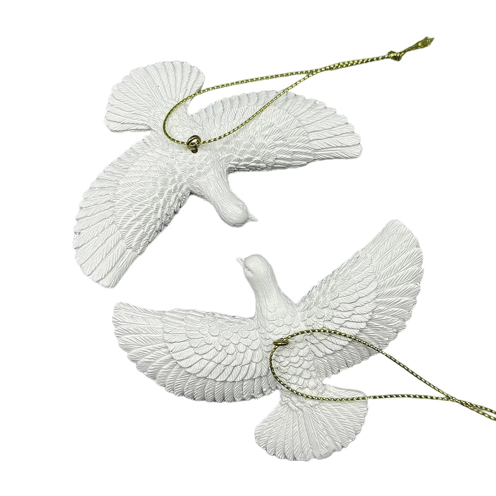 Peace Dove Christmas Ornaments Resin Hanging Tree Decor Gift Set - 10