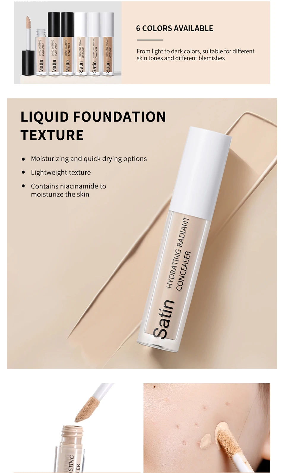 Long Lasting Full Coverage Liquid Matte Concealer Makeup - 13