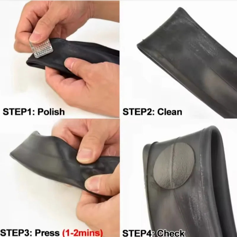 Bicycle Tire Repair Patches Glue Free Inner Tube Puncture Fix Kit
