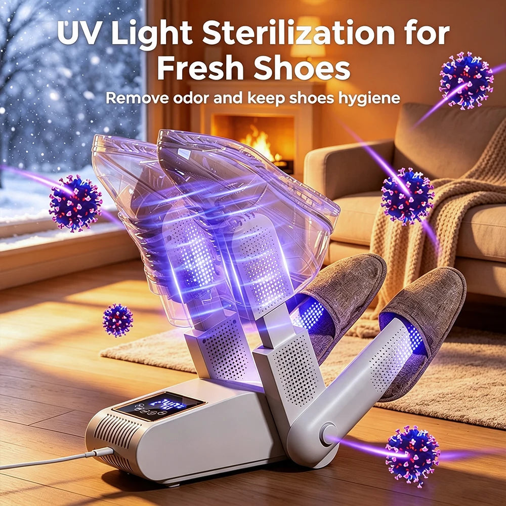 Dual V Portable Electric Shoe Dryer Boot Heater with Smart LED Timer