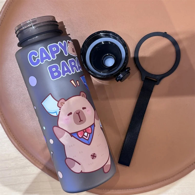 750ml Capybara Water Bottle Leakproof Straw Cup Portable Sports Flask - 5