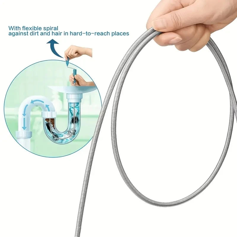 Drain Auger Pipe Snake Clog Remover for Sinks Toilets and Showers - 15