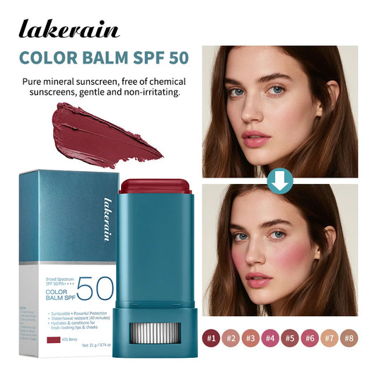 Sunscreen SPF 50 Blush Stick Waterproof Tinted Balm Makeup