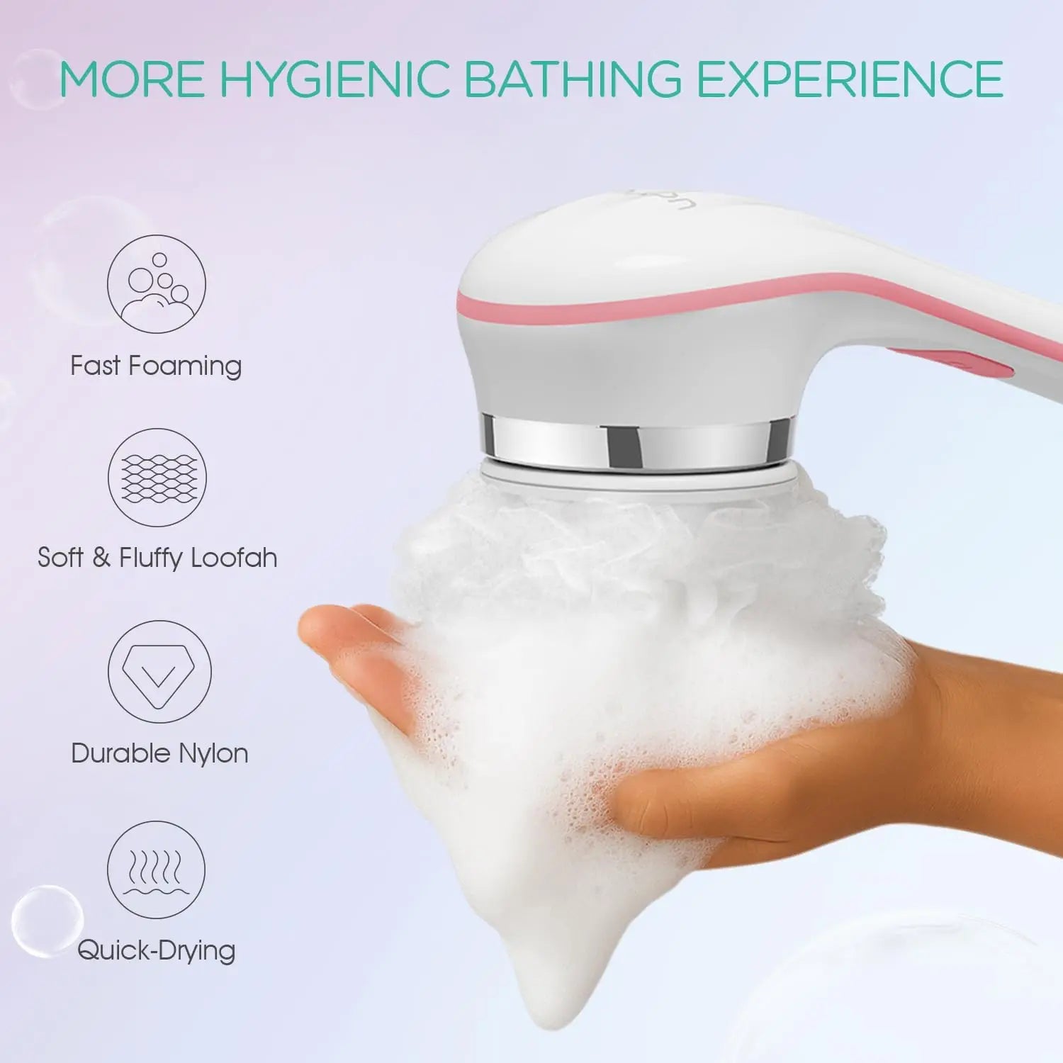 3 in 1 Waterproof Long Handle Body Brush Exfoliating Back Scrubber - 2
