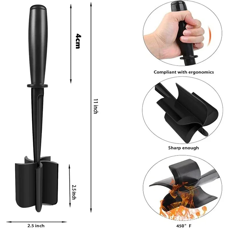 Handheld Meat Chopper Masher Ground Beef Smasher Kitchen Tool - 6