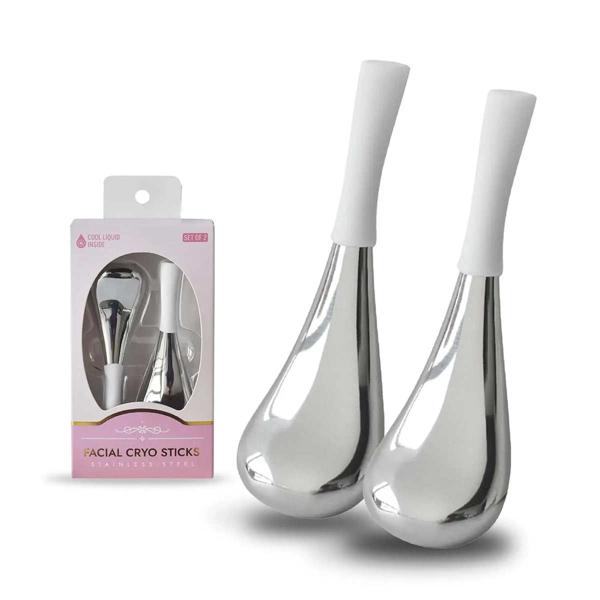 Stainless Steel Ice Globes Facial Cryo Sticks Cooling Roller
