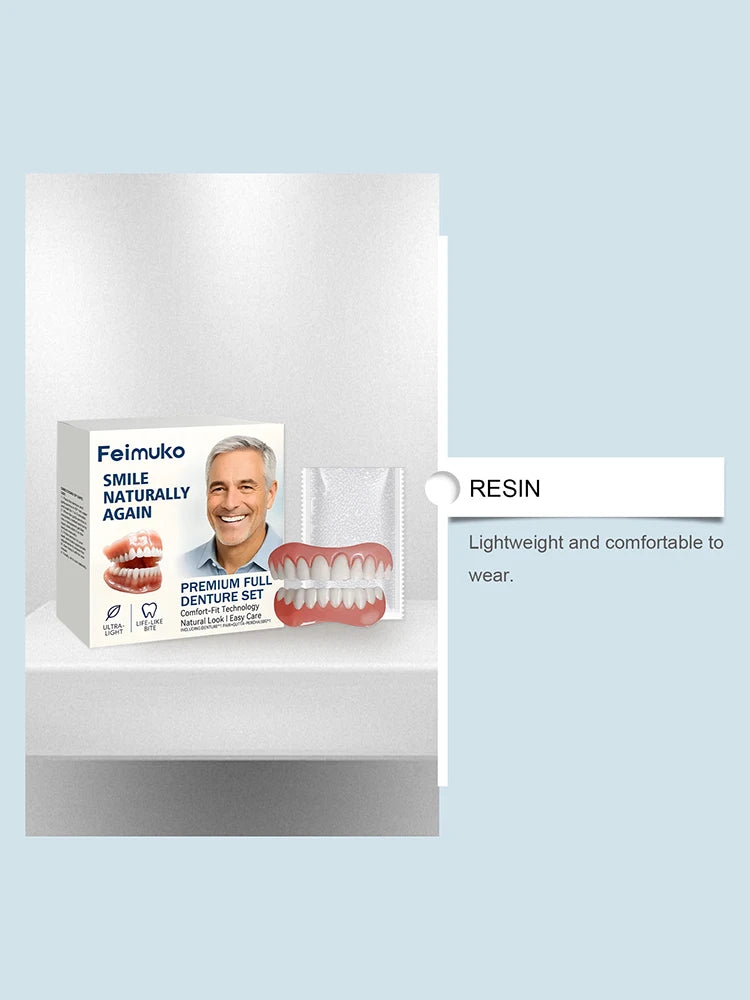 Instant Fake Teeth Denture Set Natural Smile Braces - 9