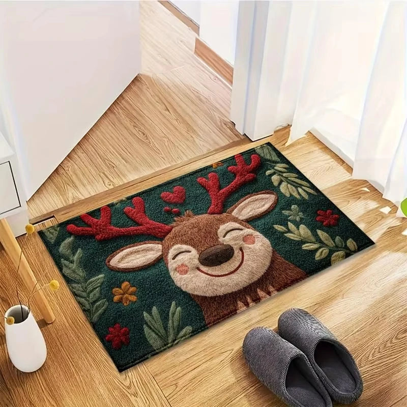 Christmas Door Mat Holiday Welcome Rug Non-Slip Festive Floor Decor - 8