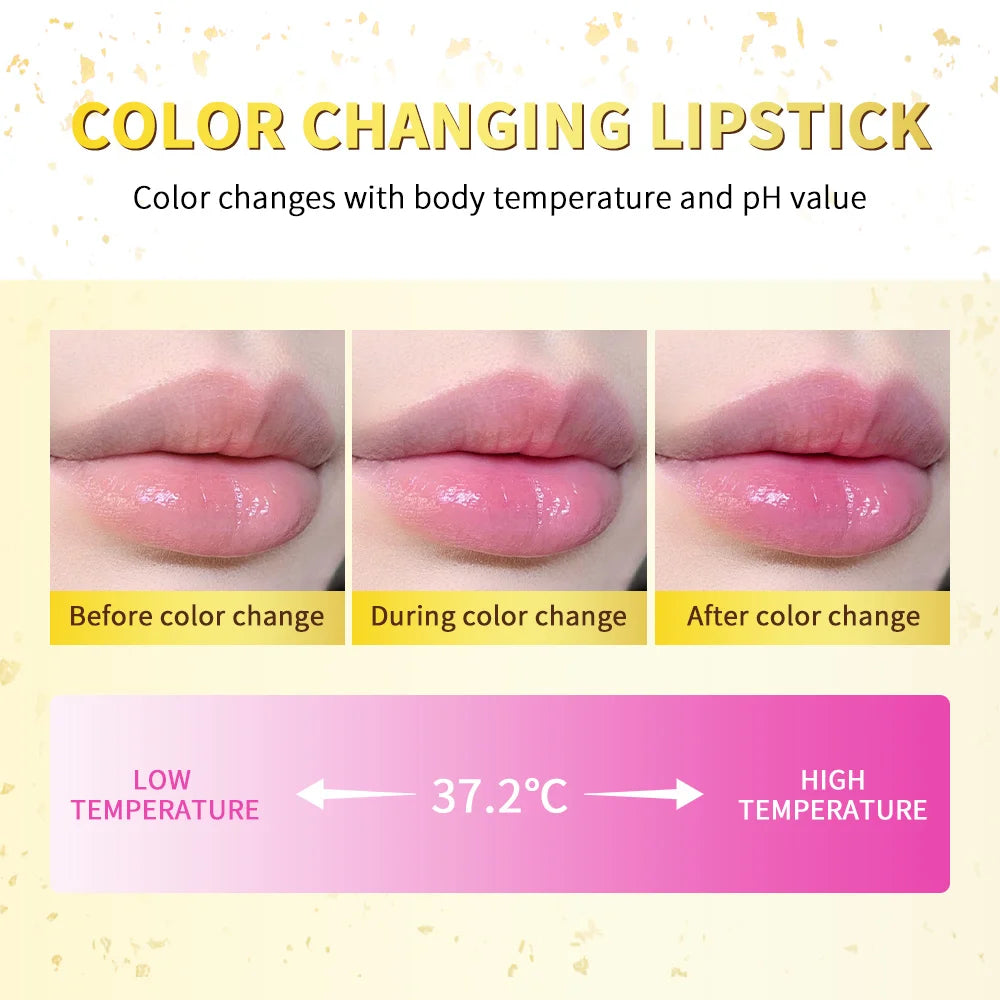 24K Gold Color Changing Lipstick & Moisturizing Lip Balm - 6