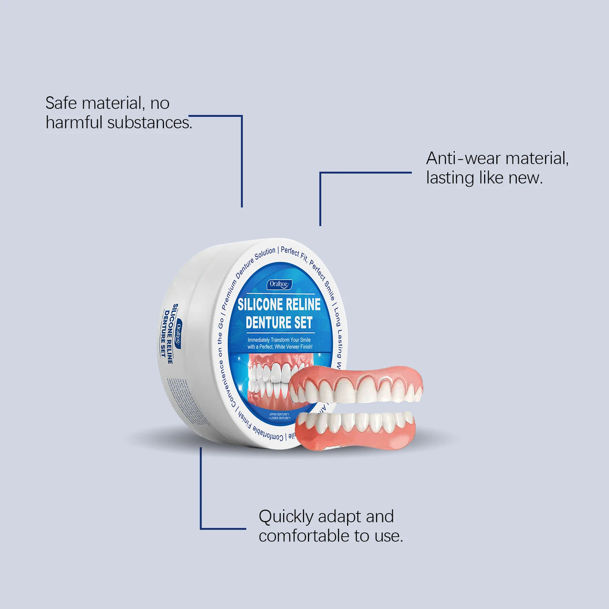Soft Silicone Denture Reline Kit Temporary Dental Repair