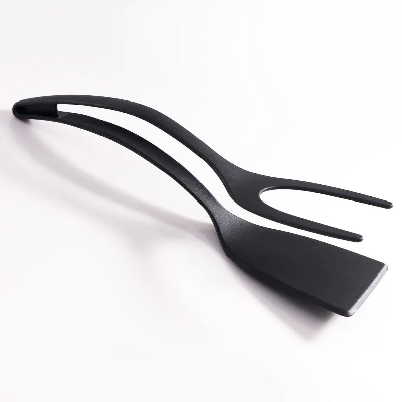 2-in-1 Silicone Kitchen Flipper and Food Tongs for Steak and Eggs