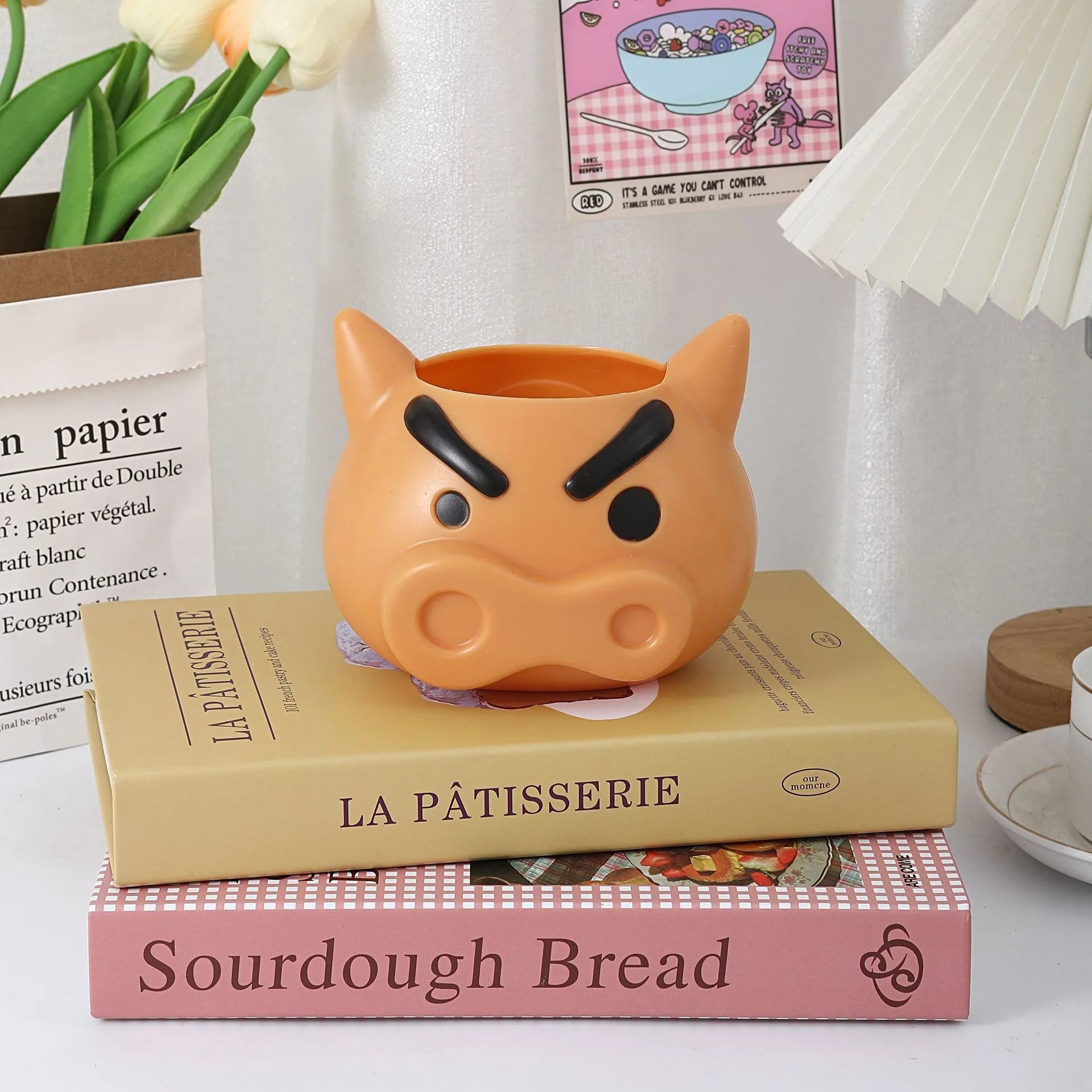 Cartoon Pig Desk Organizer Makeup Brush Holder and Pen Cup - 8