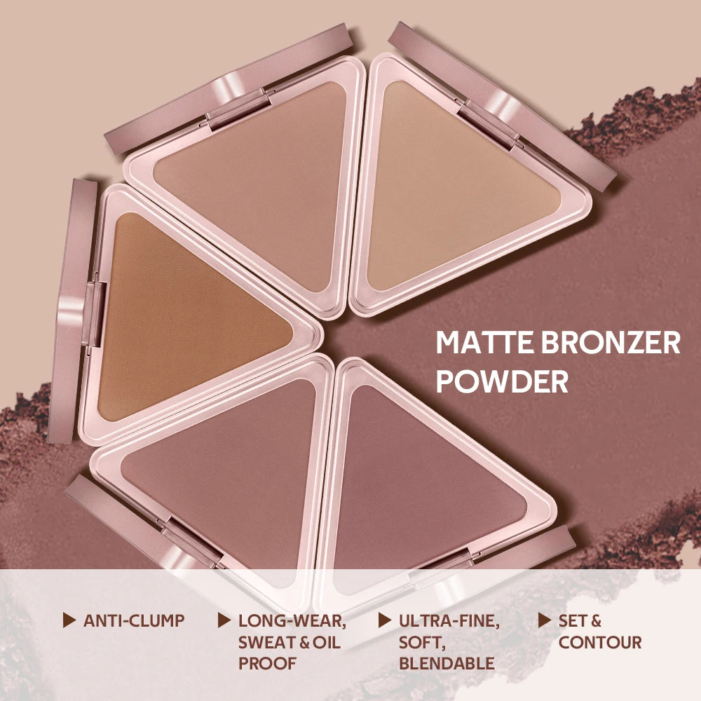 Matte Bronzer Powder Long Lasting Face Makeup & Oil Control Bronzer