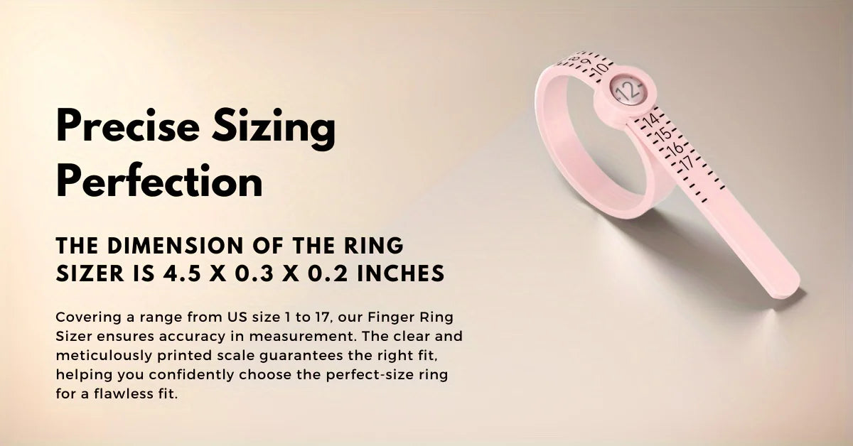 Adjustable Ring Sizer Gauge with Magnifying Glass US Size 1-17