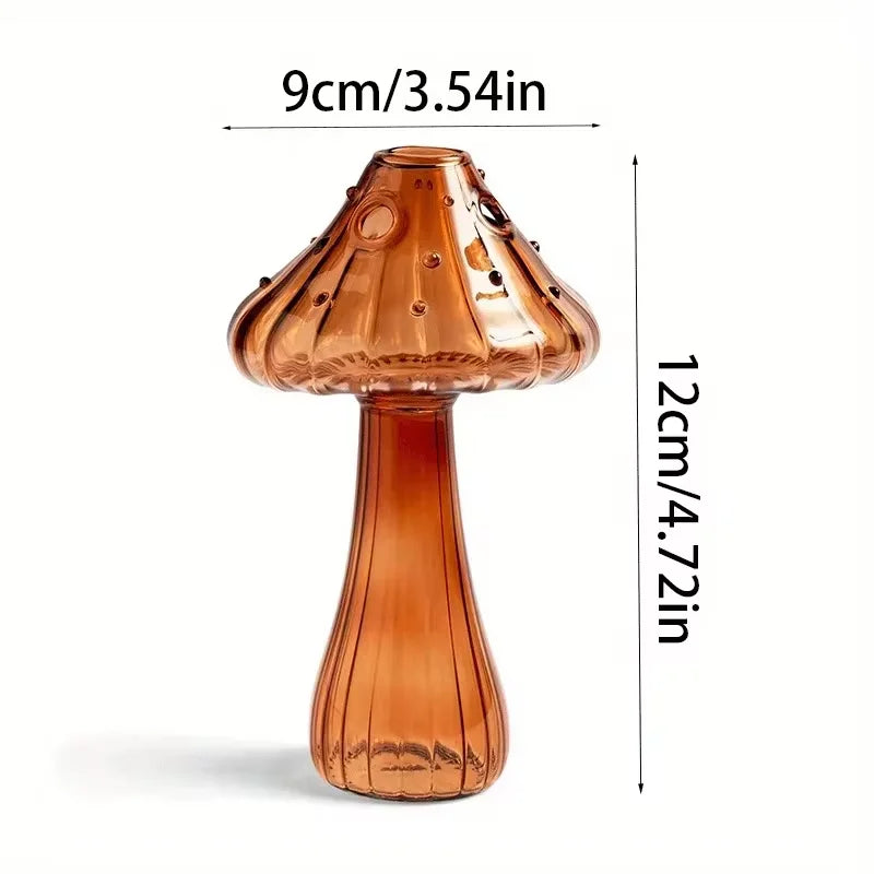 Creative Mushroom Glass Vase Hydroponic Plant Pot Desktop Decor