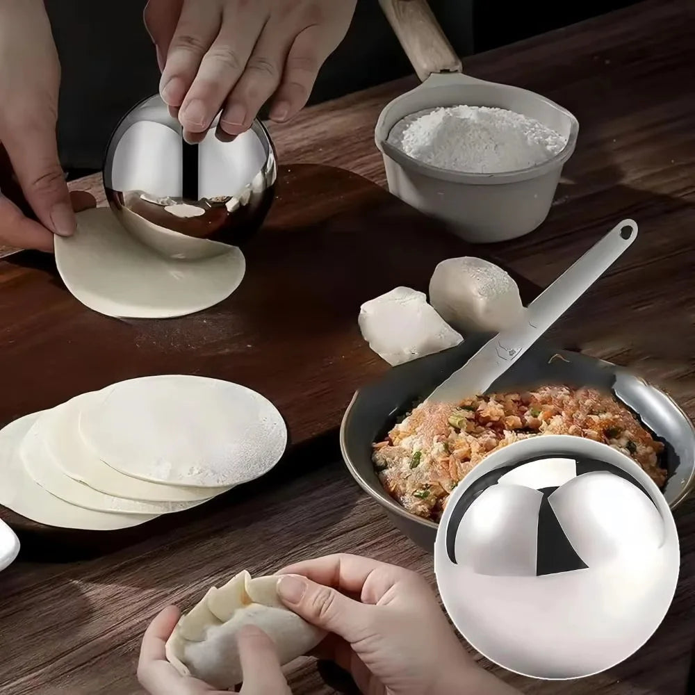 Stainless Steel Dough Roller Ball Dumpling Skin Maker Baking Tool - 13