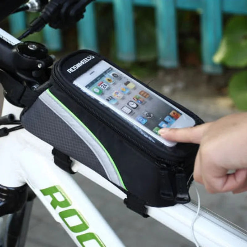 Waterproof Bike Phone Bag Mountain Bicycle Top Tube Pouch Mount Case - 5