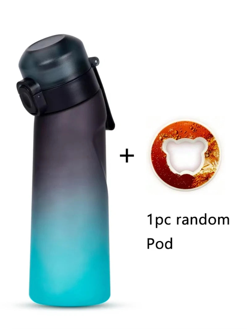Gradient Scented Water Bottle with Flavor Pods 650ml Sports Drink Cup - 9