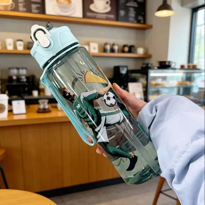 750ml Sports Water Bottle Leakproof BPA Free Gym Travel Cup with Straw