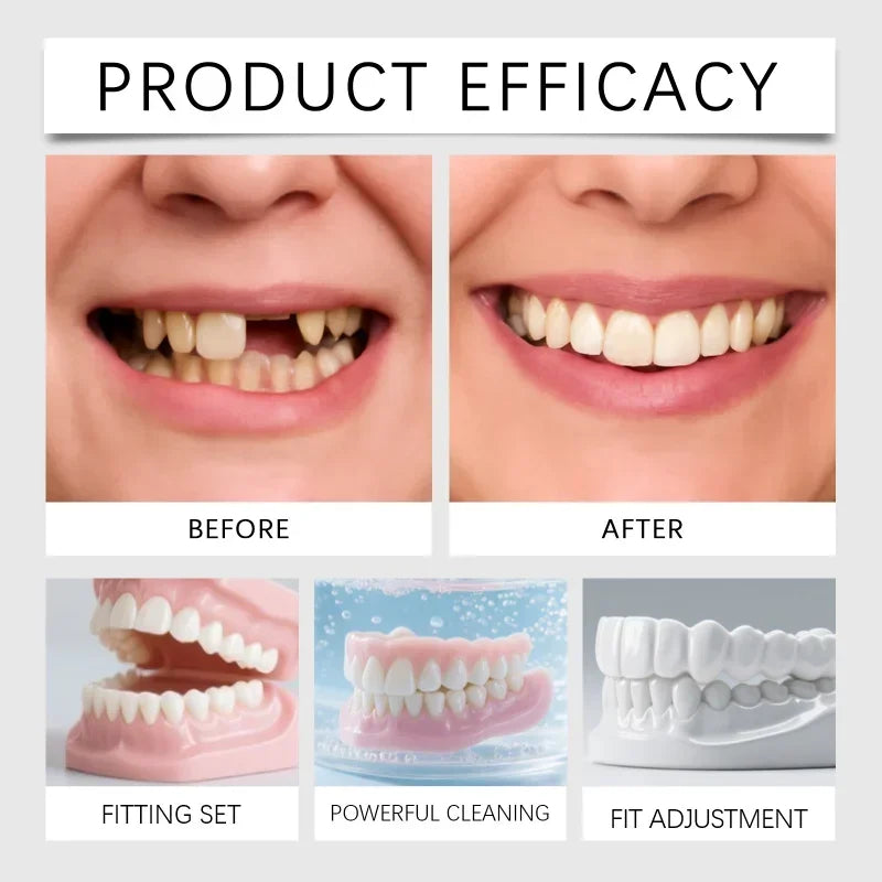 Silicone Temporary Dentures Full Set Fake Teeth
