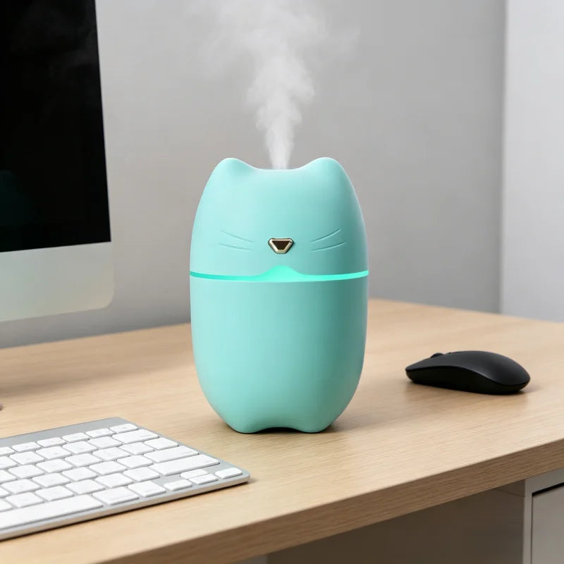 Portable Mini USB Humidifier Desktop Cool Mist Air Purifier with Light - 8