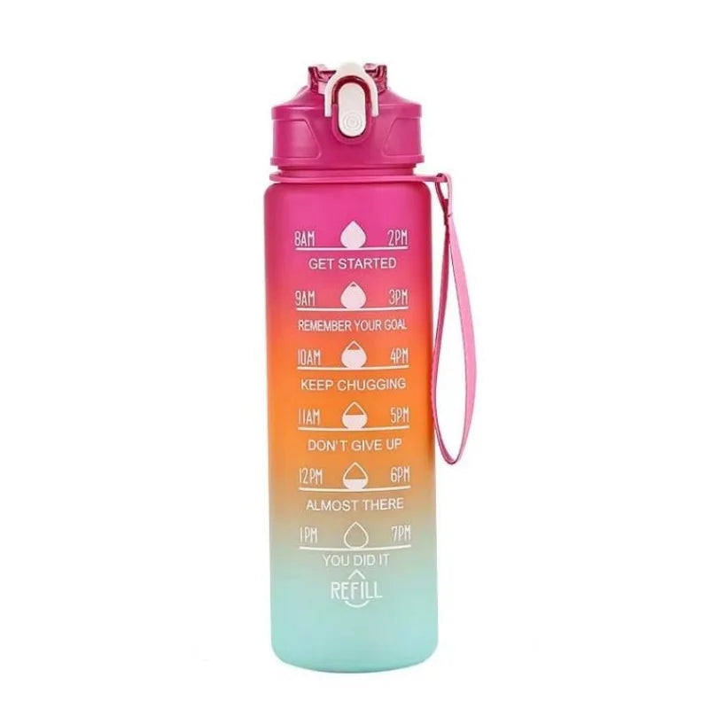 Motivational Time Marker Water Bottle Leak Proof Sports Hydration Jug - 11