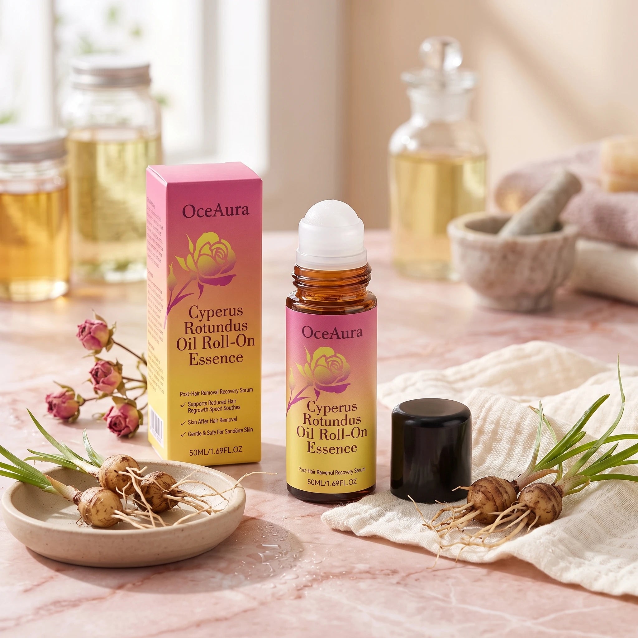 OceAura Cyperus Rotundus Roll On Oil Essence Post Hair Removal Care - 2
