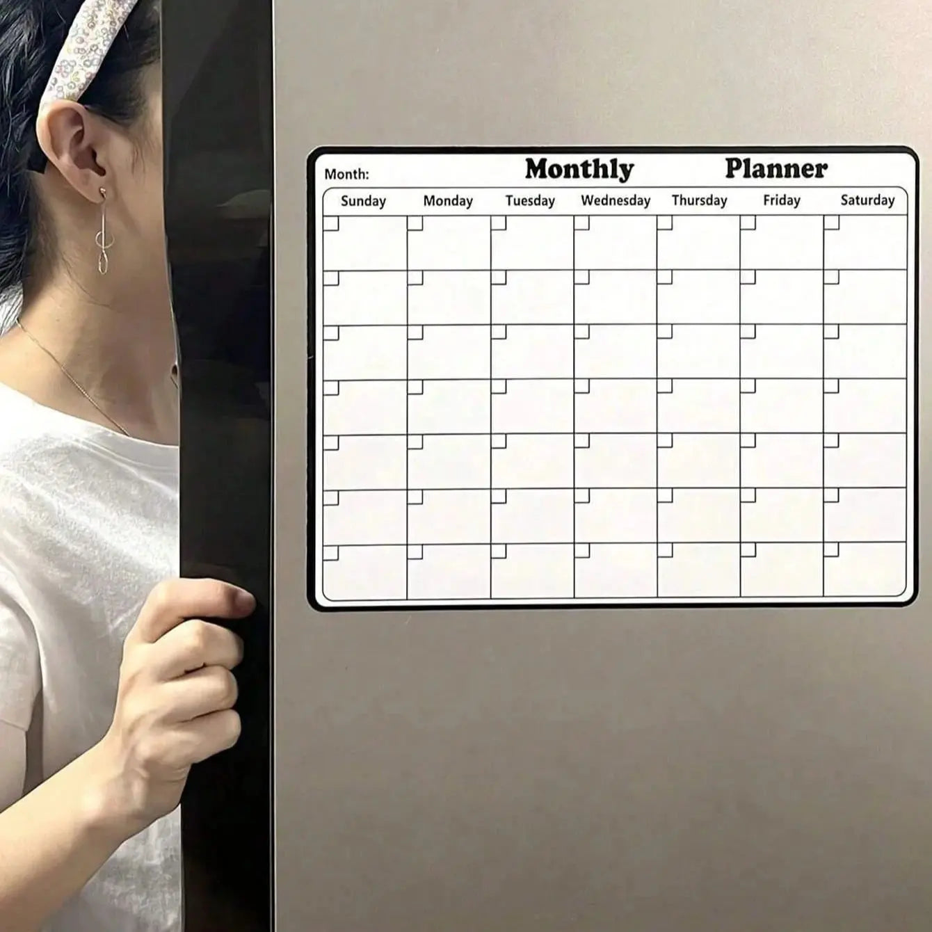 Magnetic Refrigerator Monthly Calendar Dry Erase Fridge Whiteboard Planner - 3