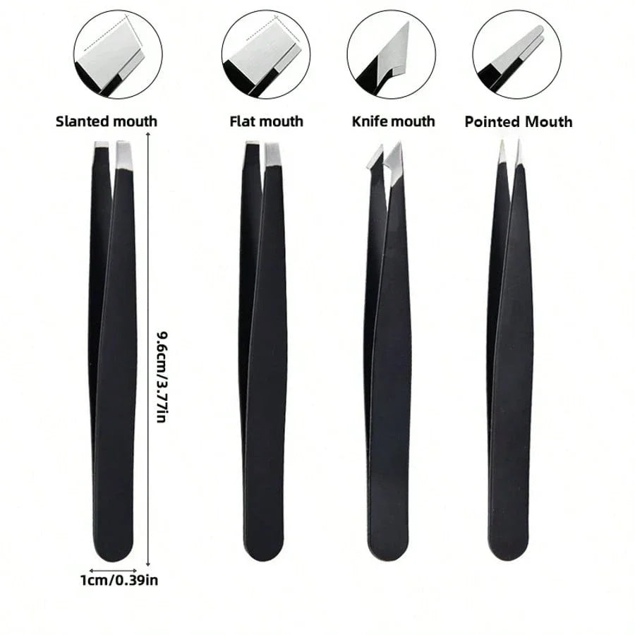 4pc Professional Stainless Steel Tweezer Set Precision Crafting Tools - 9